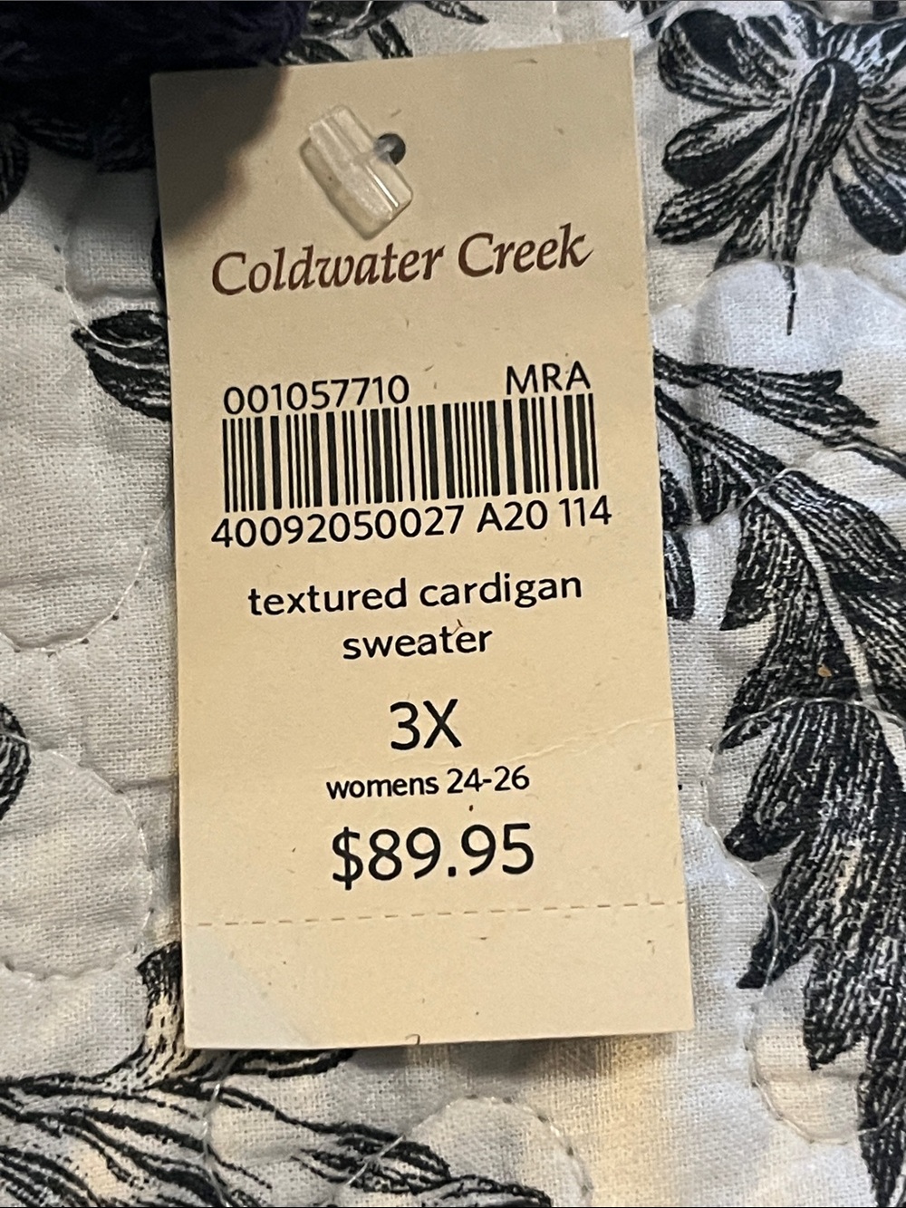 Coldwater Creek Open-Front Navy Blue Crochet Cardigan - Picture 4 of 7